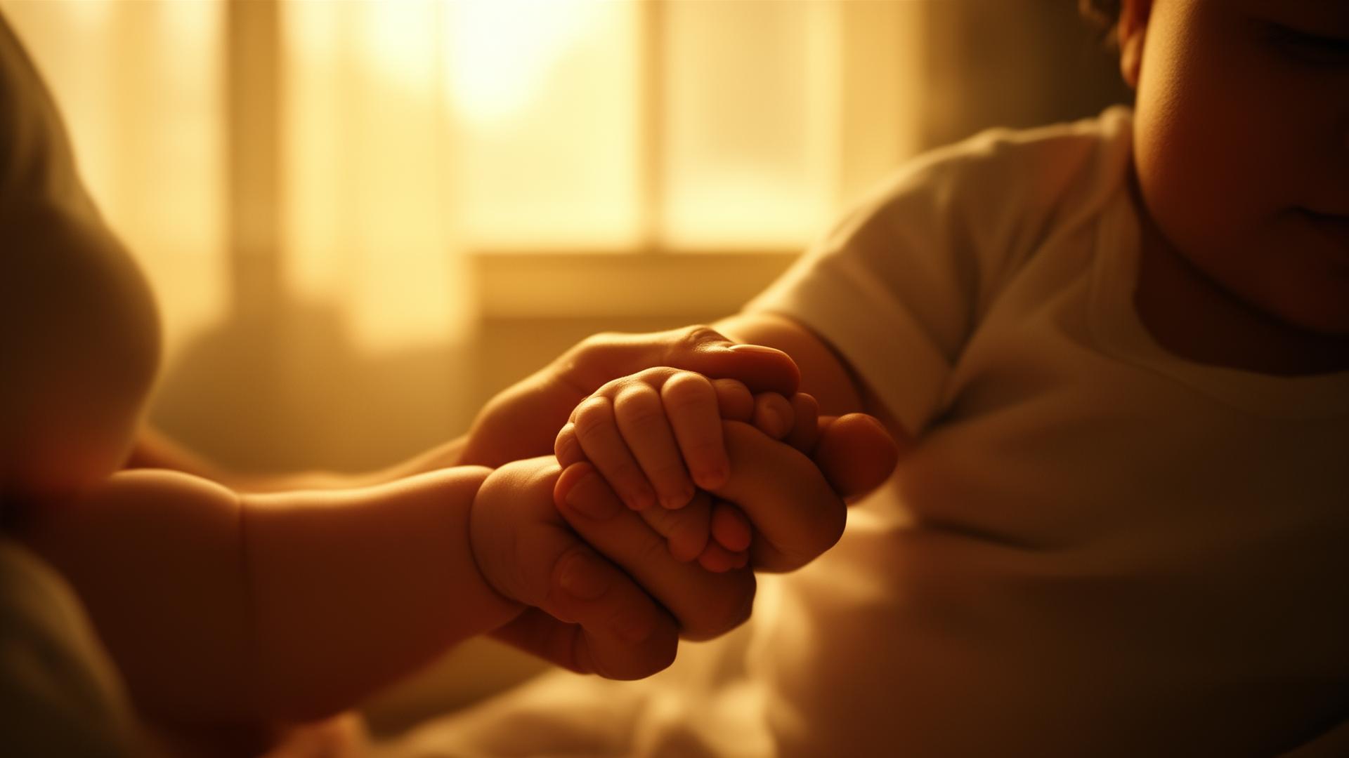 Parent holding child's hand